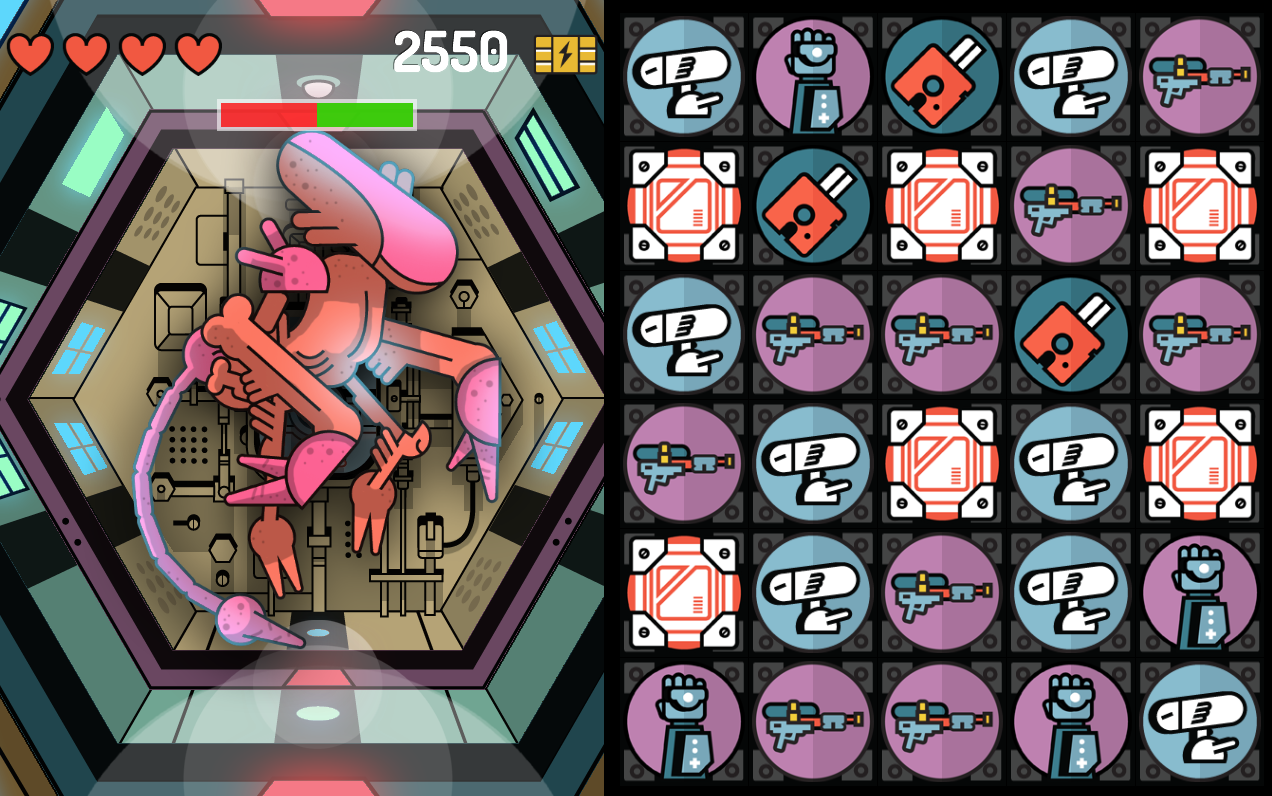 A screenshot from our Match Three framework